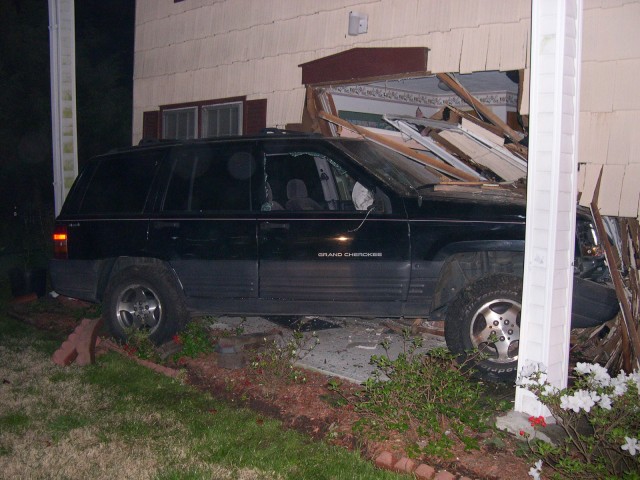 Car Vs. House On Lexington Ave